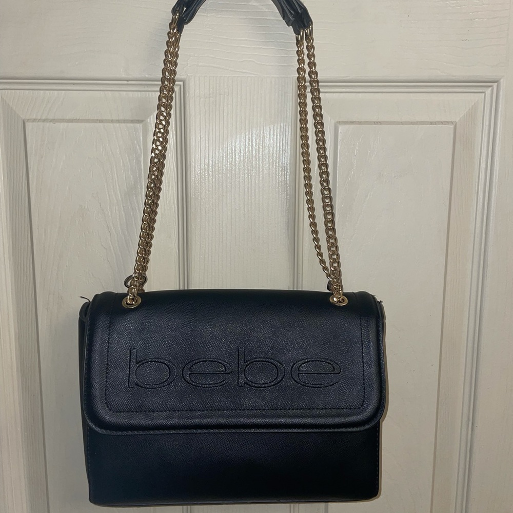 Bebe Lila Flap Shoulder Bag Black